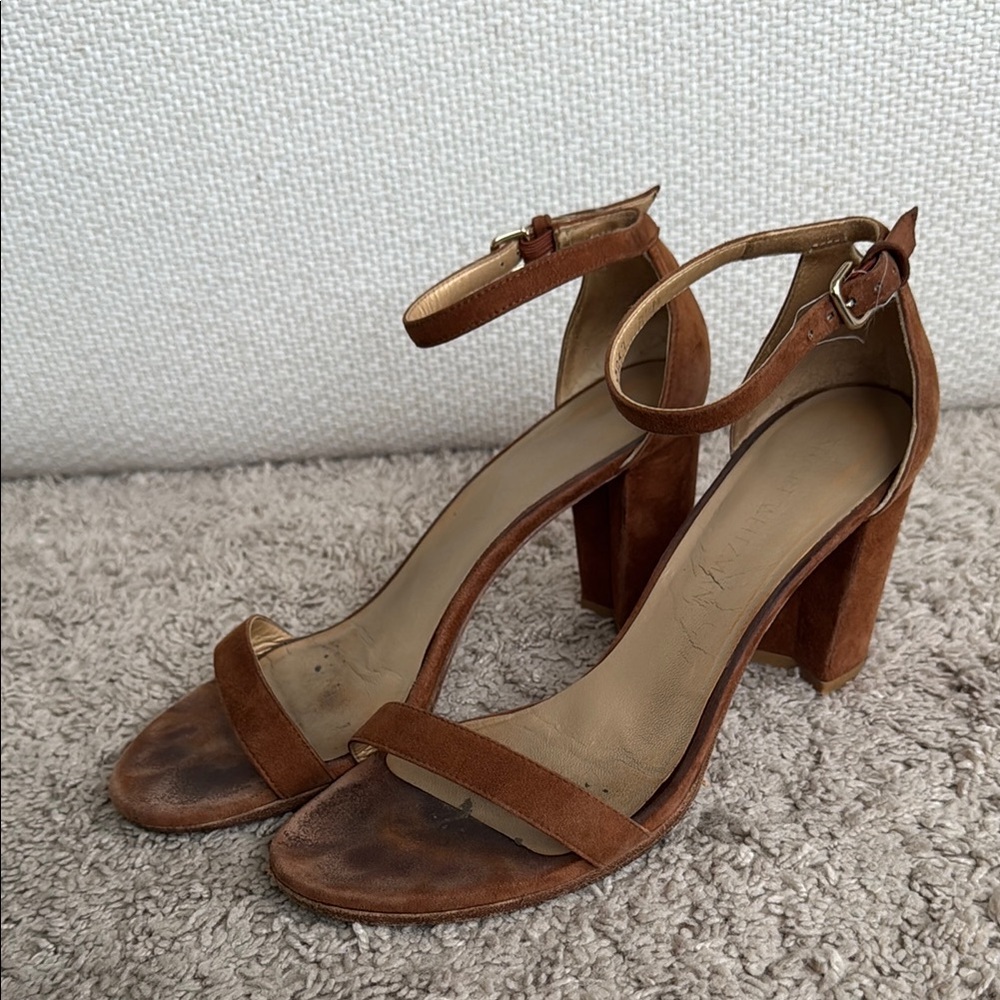 Stuart Weitzman Brown Suede Women's Heeled Sandals